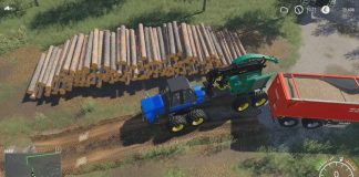 FS19 Making woodchips and huling timber TIMELAPSE