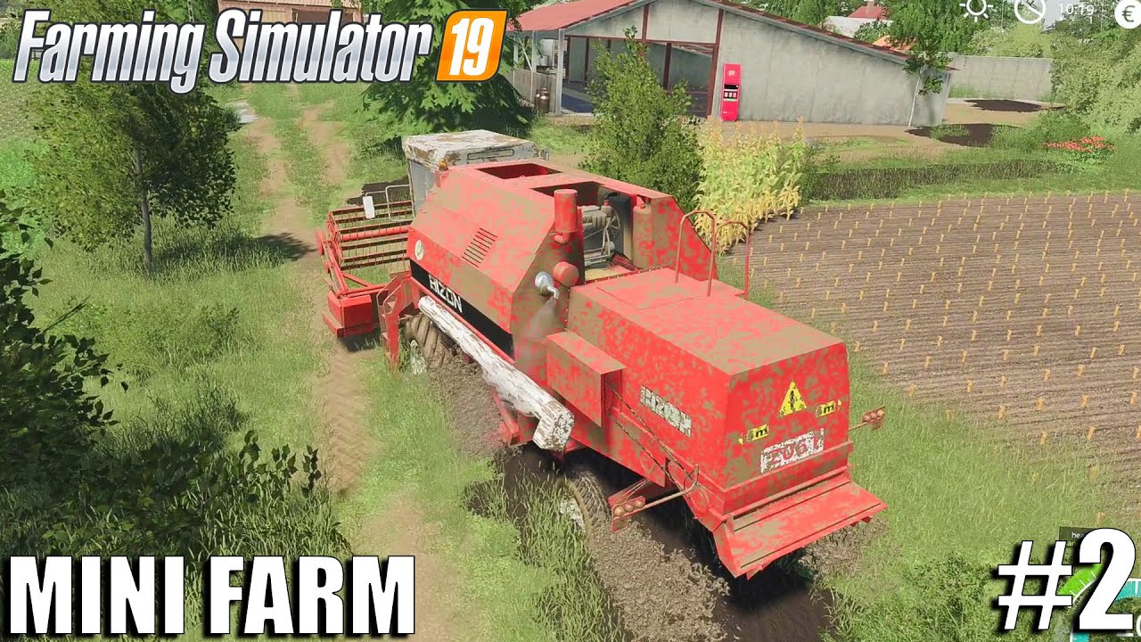 Harvesting Barley w/ Bizon | MINI FARM in Europe | Timelapse #2 | Farming Simulator 19