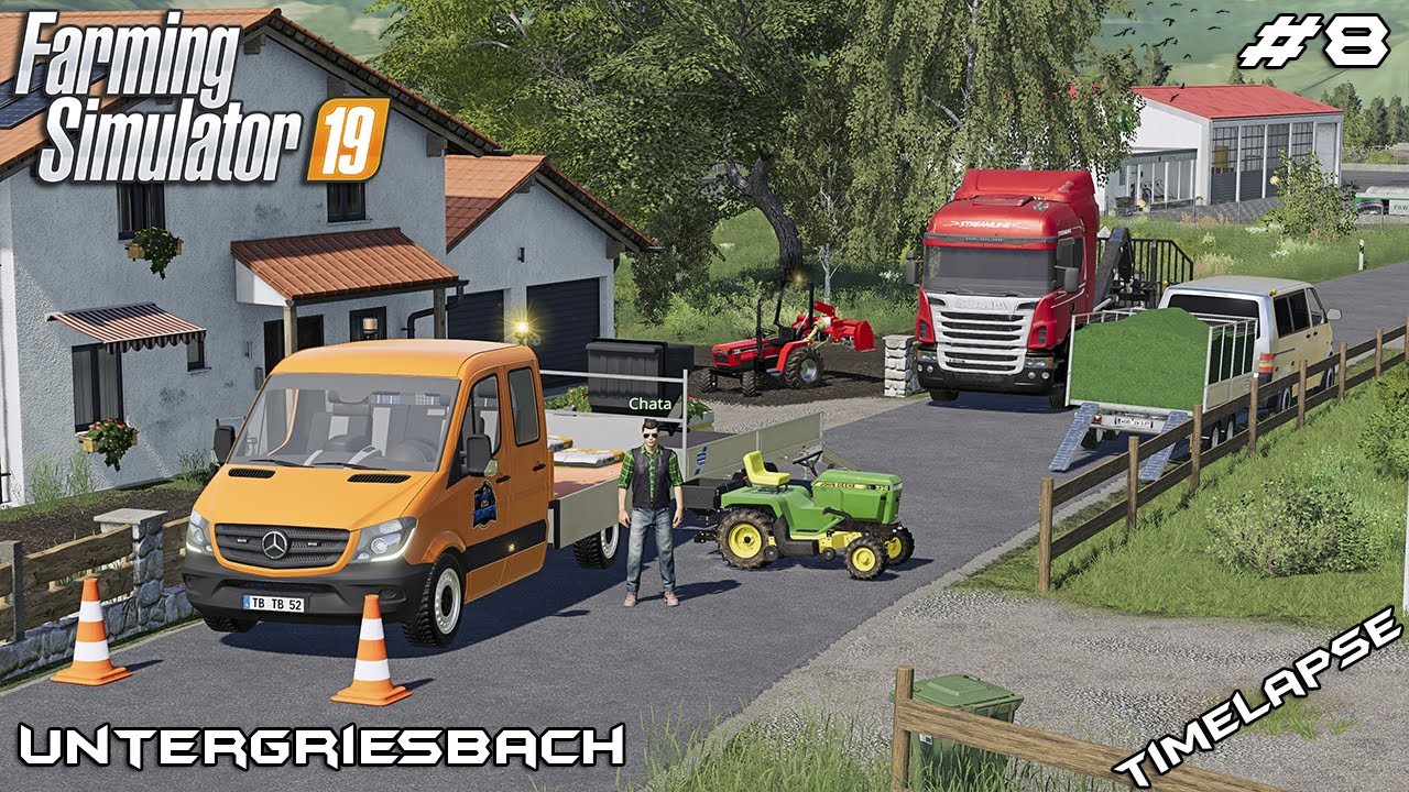 Reseeding gardens w/ @Chata Modding | Lawn Care on Untergriesbach | Farming Simulator 19 | Episode 8