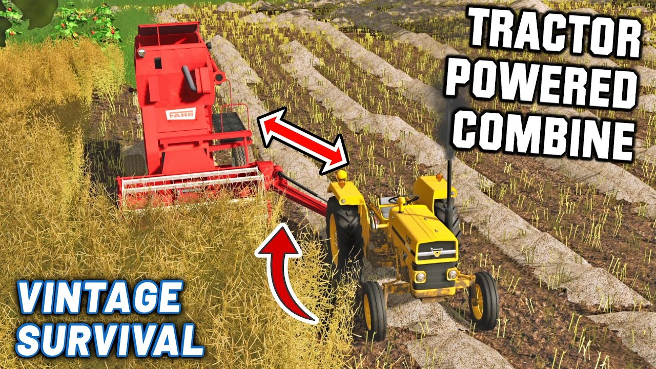 NEW TRACTOR POWERED COMBINE! | Vintage Survival | Episode 11