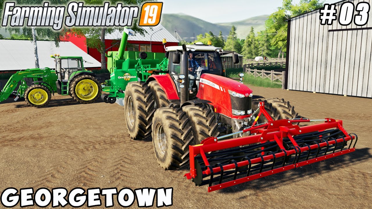 Liming, sowing soybeans, spraying herbicide & fertilizing | Georgetown NY | FS 19 | Timelapse #03