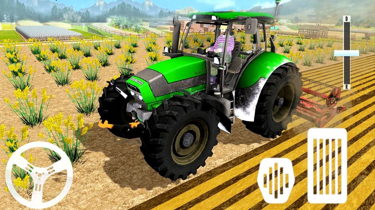 Real Tractor Farming Simulator 2021 modern farmer Gameplay android iOS gaming #implements