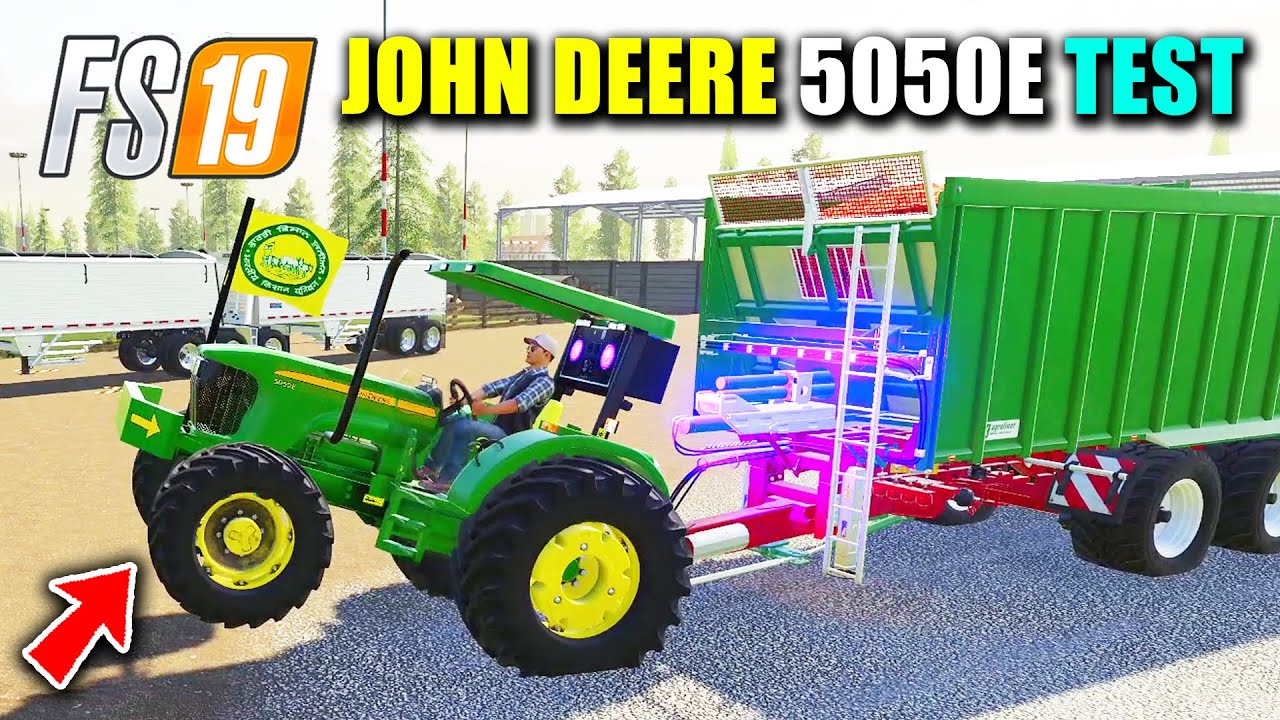 JOHN DEERE 5050E Tractor Test with Plows, Cultivator & Heavy Trailers! FS19 Canadian FARM Map 5