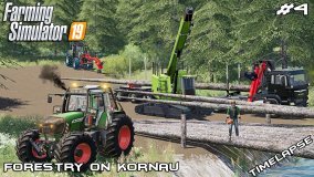 Building wooden bridge with @Chata Modding | Forestry on Kornau | Farming Simulator 19 | Episode 4