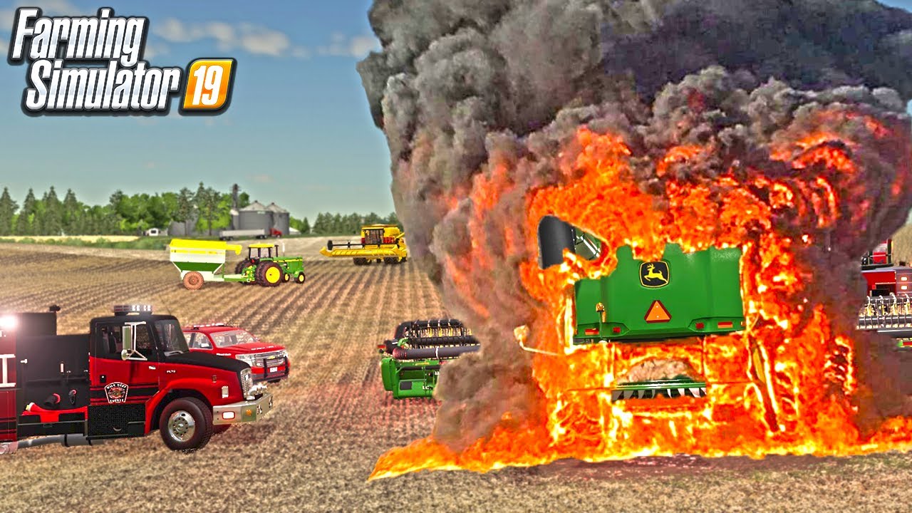 FARMER NEARLY ESCAPES COMBINE FIRE | MILLENNIAL ERROR (ROLEPLAY) FARMING SIMULATOR 19 FARMER NEARLY ESCAPES COMBINE FIRE | MILLENNIAL ERROR (ROLEPLAY) FARMING SIMULATOR 19