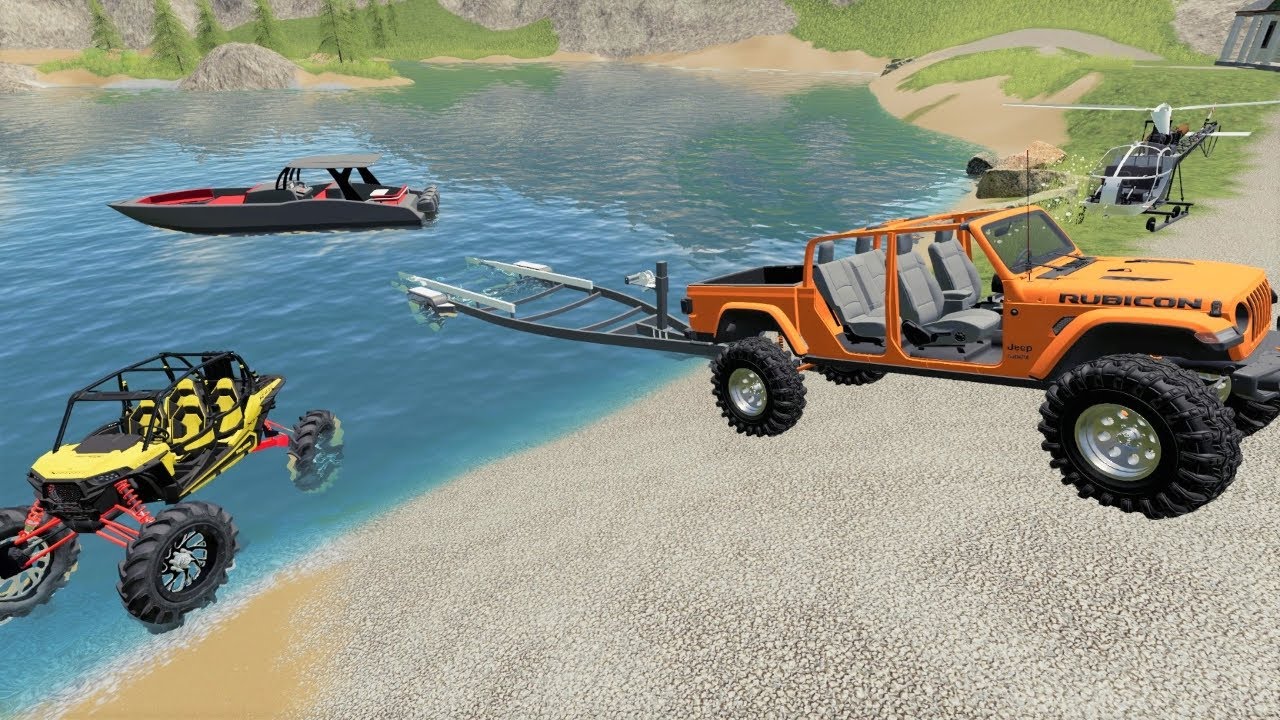 Off-roading and Boating on a private lake | Farming Simulator 19 camping and mudding Off-roading and Boating on a private lake | Farming Simulator 19 camping and mudding