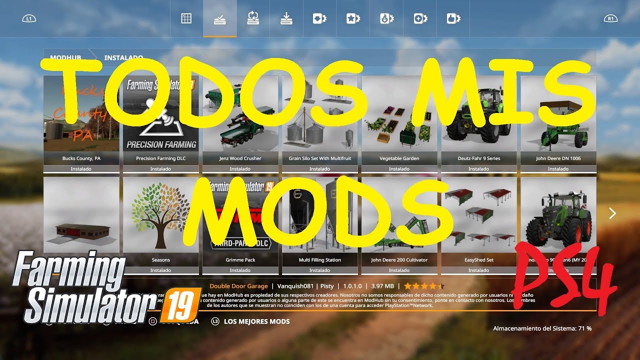 FS19 || ?? Todos los MODS que tengo yo en la actualidad ?? || ESPAÑOL || PS4