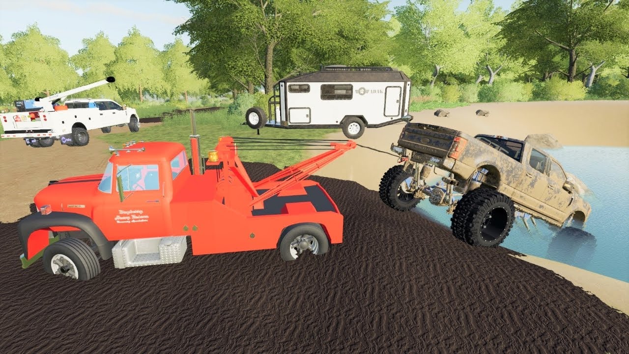 We rescue a broken truck from the mud | Farming Simulator 19 We rescue a broken truck from the mud | Farming Simulator 19
