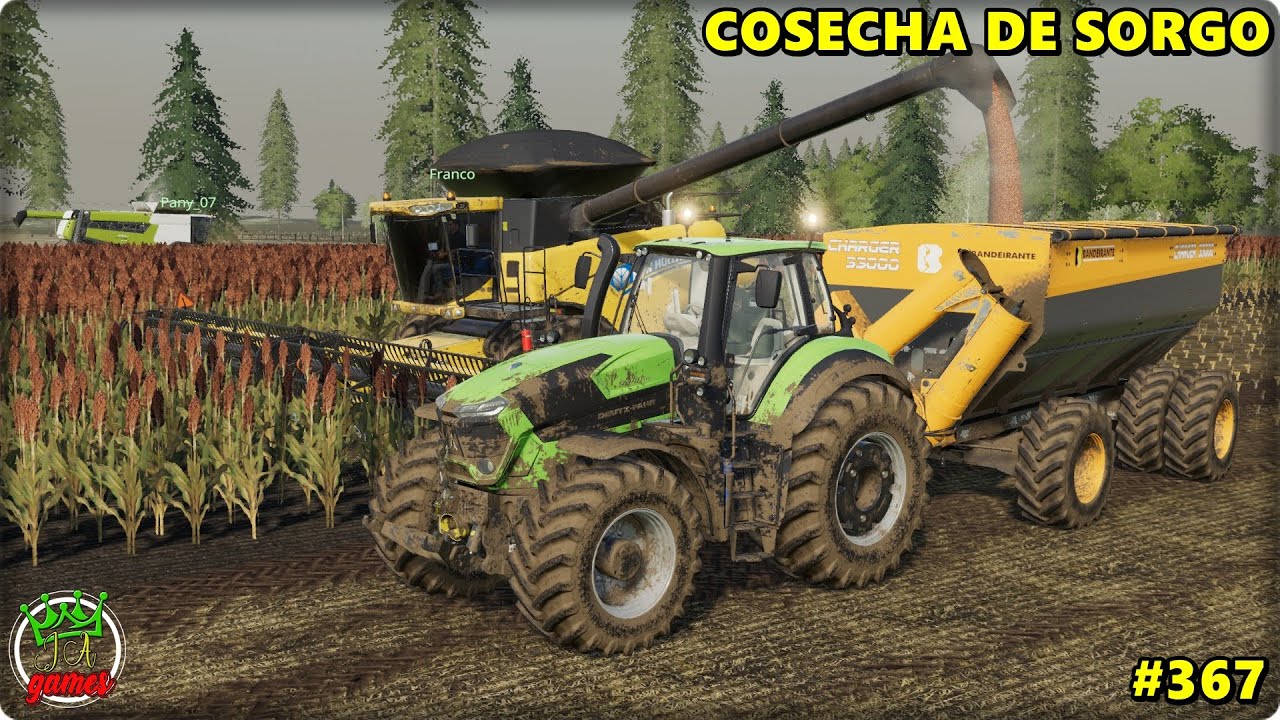FS19 SERIE VIDA REAL #367 - COSECHA DE SORGO + CASI NOS QUEDAMOS SIN COMBUSTIBLE EN LAS COSECHADORAS