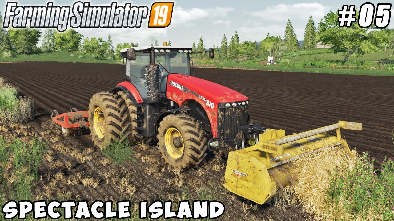 Removing stumps, wheat sowing with new tractor & seeder | Spectacle Island | FS 19 | Timelapse #05