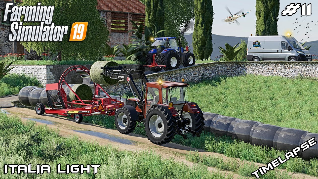 Wrapping GRASS bales with ANDERSON IFX720 | Animals on Italia | Farming Simulator 19 | Episode 11