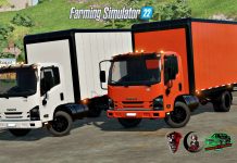 Isuzu NPR 2018 (AUTOLOAD) Pallets and Bales V1.1 – FS22